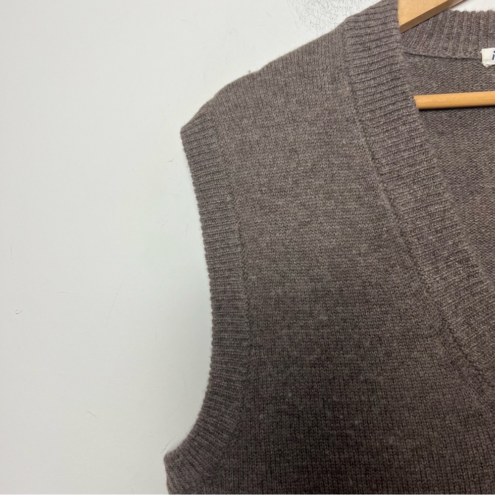 Alex Mill Kiah Wool Cashmere Brown V-Neck Tunic Sweater Vest Pockets NWOT - Picture 5 of 12